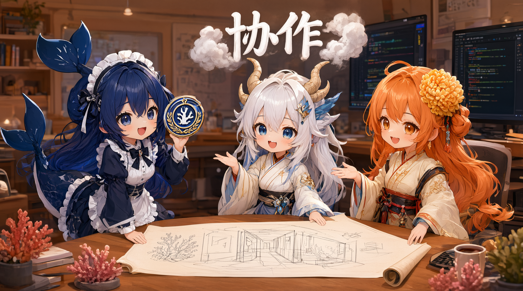 第一幕:徽章拍在珊瑚桌上